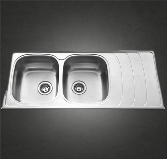 Trend Two Bowl with Drainer
Sink: 1160 x 500 mm
Bowl: 345 x 410 x 200 mm